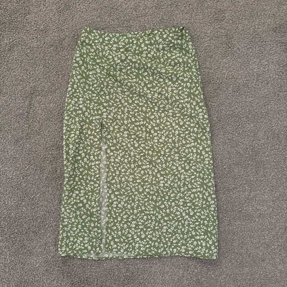 Floral Green Skirt